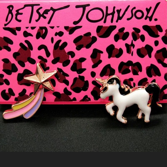 Betsey Johnson Jewelry - Betsey Johnson Enamel Mismatched Earrings